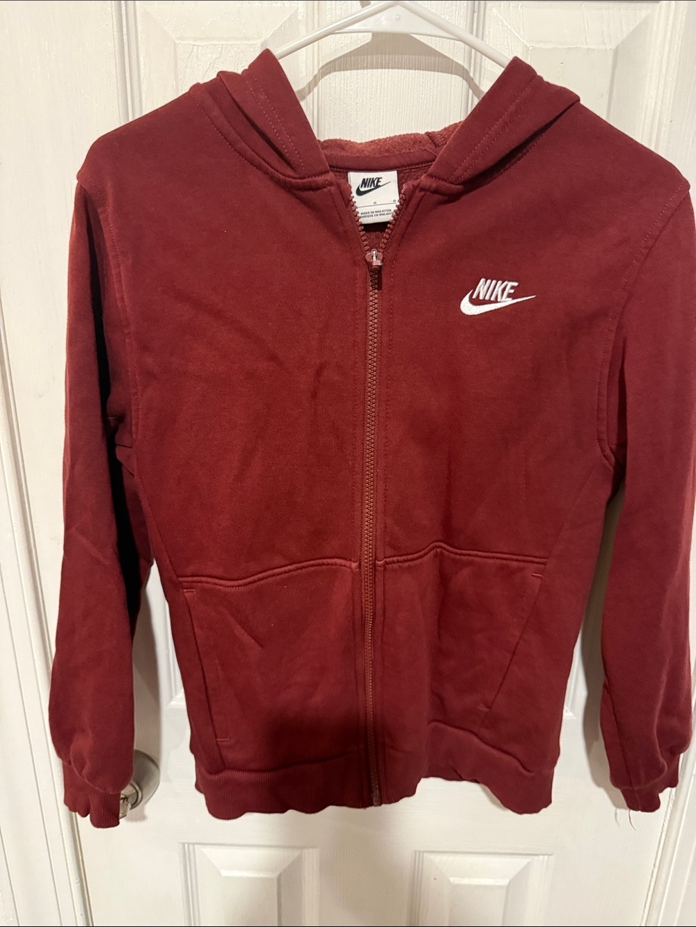 Nike Kids Maroon Full-Zip Hoodie Jacket